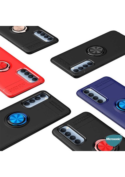 Oppo Reno 4 Pro Kılıf Kickstand Ring Holder Kırmızı