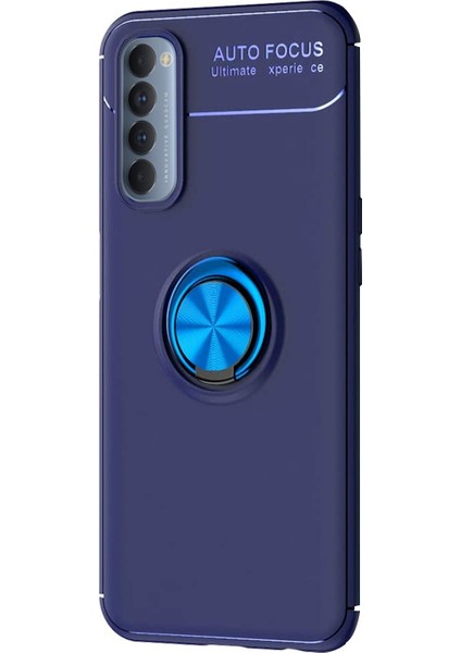 Oppo Reno 4 Pro Kılıf Kickstand Ring Holder Lacivert