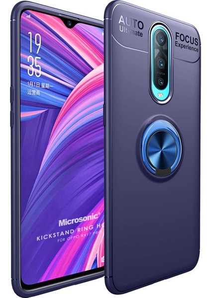 Oppo RX17 Pro Kılıf Kickstand Ring Holder Lacivert