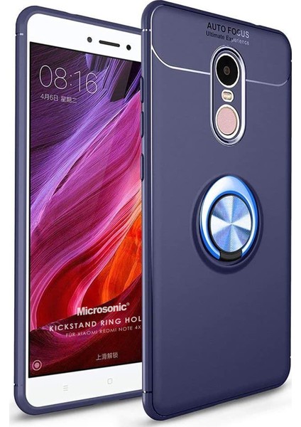Xiaomi Redmi Note 4X Kılıf Kickstand Ring Holder Lacivert
