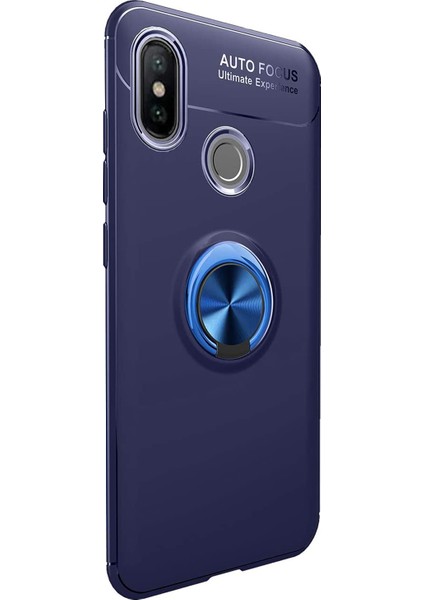 Xiaomi Redmi Note 6 Pro Kılıf Kickstand Ring Holder Lacivert