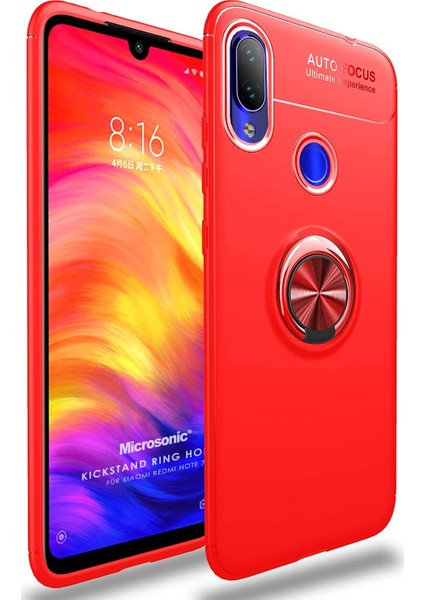 Xiaomi Redmi Note 7 Pro Kılıf Kickstand Ring Holder Kırmızı