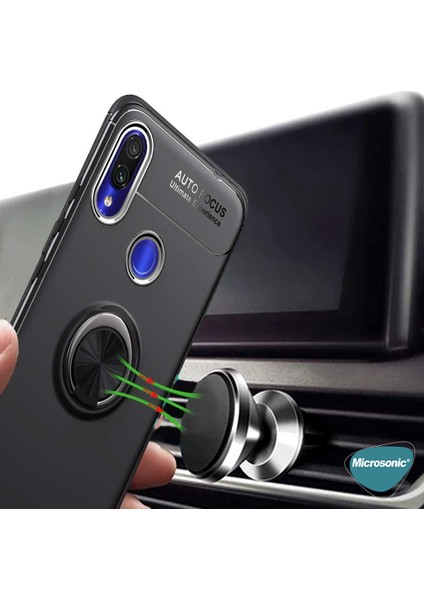 Xiaomi Redmi Note 7 Pro Kılıf Kickstand Ring Holder Kırmızı