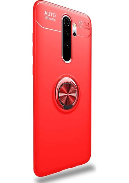 Xiaomi Redmi Note 8 Pro Kılıf Kickstand Ring Holder Kırmızı