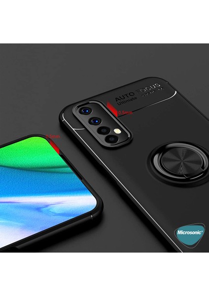 Realme 7 Kılıf Kickstand Ring Holder Siyah modelleri