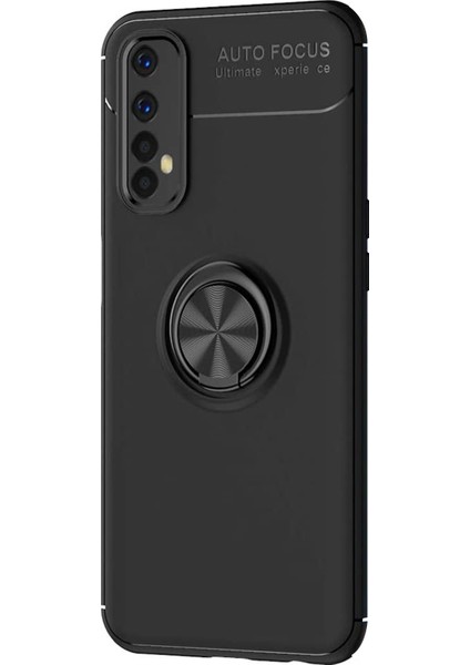 Realme 7 Kılıf Kickstand Ring Holder Siyah fiyatları