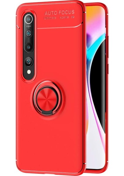 Xiaomi Mi 10 Pro Kılıf Kickstand Ring Holder Kırmızı