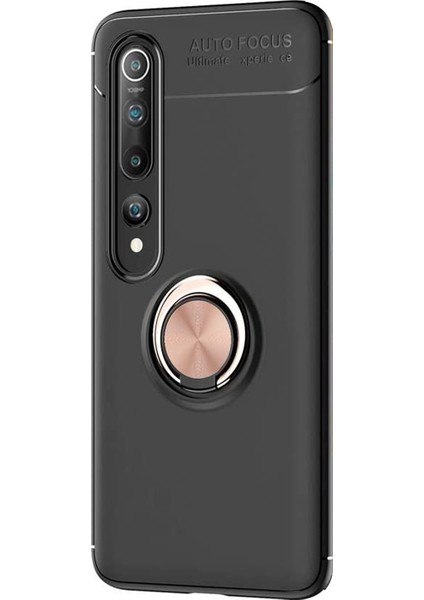 Xiaomi Mi 10 Pro Kılıf Kickstand Ring Holder Siyah Rose fiyatları
