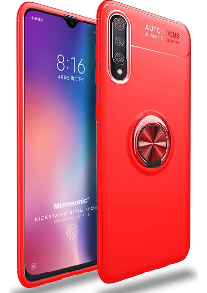 Xiaomi Mi 9 SE Kılıf Kickstand Ring Holder Kırmızı