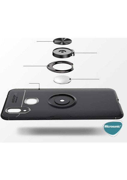 Xiaomi Mi Max 3 Kılıf Kickstand Ring Holder Kırmızı