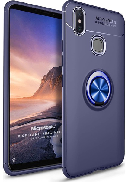 Xiaomi Mi Max 3 Kılıf Kickstand Ring Holder Lacivert