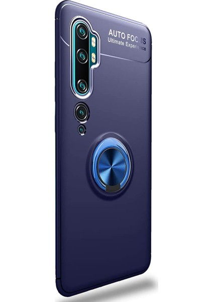 Xiaomi Mi Note 10 Pro Kılıf Kickstand Ring Holder Lacivert