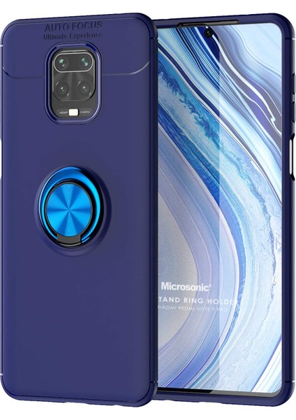 Xiaomi Redmi Note 9S Kılıf Kickstand Ring Holder Lacivert