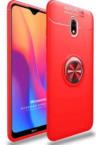 Xiaomi Redmi 8A Kılıf Kickstand Ring Holder Kırmızı