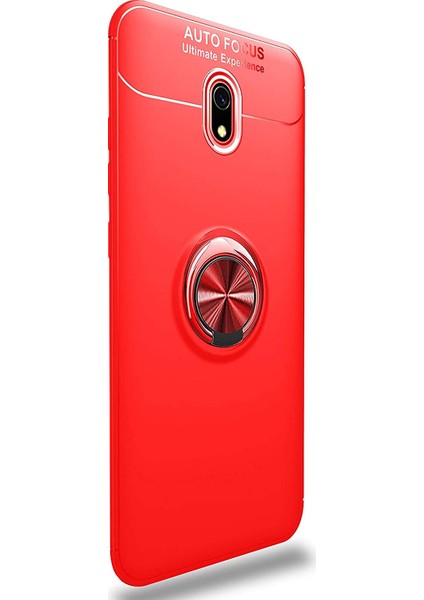 Xiaomi Redmi 8A Kılıf Kickstand Ring Holder Kırmızı