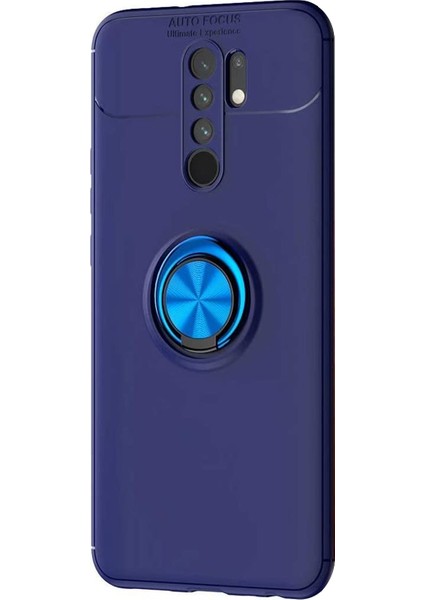 Xiaomi Redmi 9 Kılıf Kickstand Ring Holder Lacivert