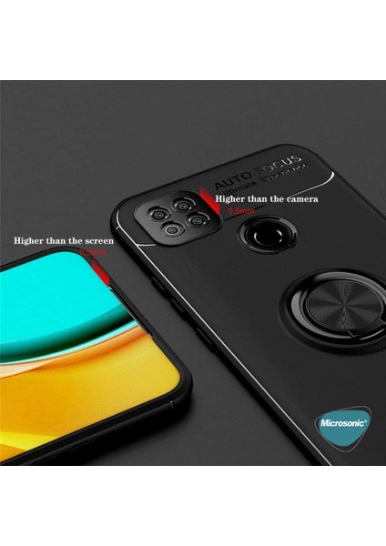 Xiaomi Redmi 9C Kılıf Kickstand Ring Holder Kırmızı