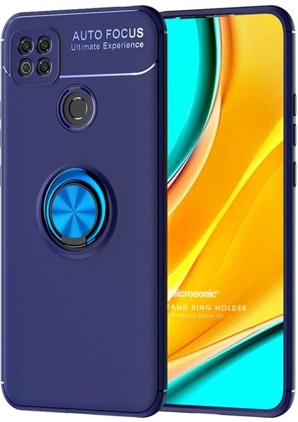 Xiaomi Redmi 9C Kılıf Kickstand Ring Holder Lacivert