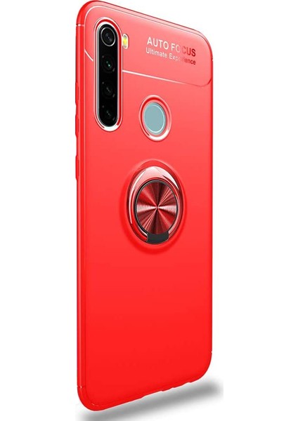 Xiaomi Redmi Note 8 Kılıf Kickstand Ring Holder Kırmızı