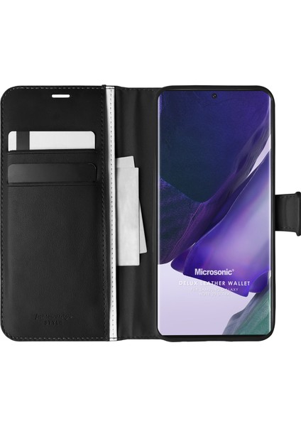 Samsung Galaxy Note 20 Ultra Kılıf Delux Leather Wallet Siyah