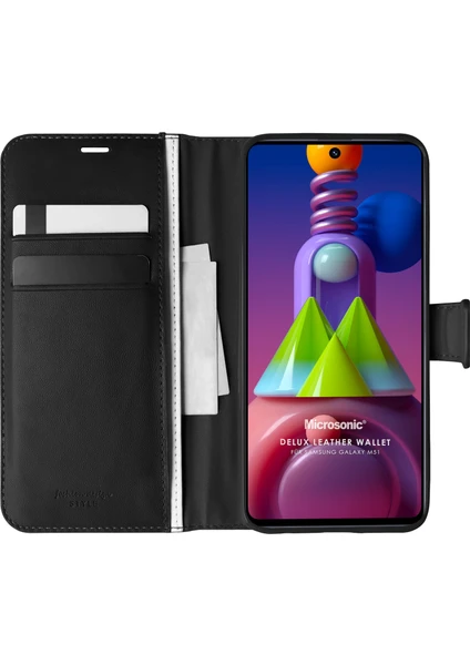 Samsung Galaxy M51 Kılıf Delux Leather Wallet Siyah