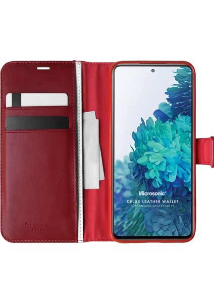 Samsung Galaxy S20 FE Kılıf Delux Leather Wallet Kırmızı