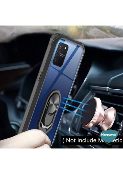 Samsung Galaxy A91 Kılıf Grande Clear Ring Holder Siyah modelleri