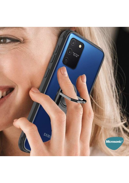 Samsung Galaxy A91 Kılıf Grande Clear Ring Holder Siyah indirimleri