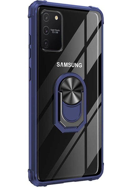 Samsung Galaxy A91 Kılıf Grande Clear Ring Holder Lacivert fiyatları