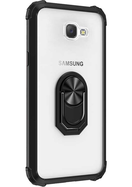 Samsung Galaxy J7 Prime 2 Kılıf Grande Clear Ring Holder Siyah