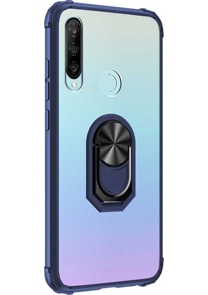 Huawei P30 Lite Kılıf Grande Clear Ring Holder Lacivert