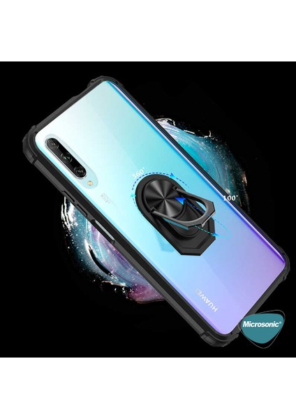 Huawei P Smart Pro Kılıf Grande Clear Ring Holder Lacivert