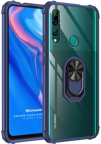 Huawei P Smart Z Kılıf Grande Clear Ring Holder Lacivert