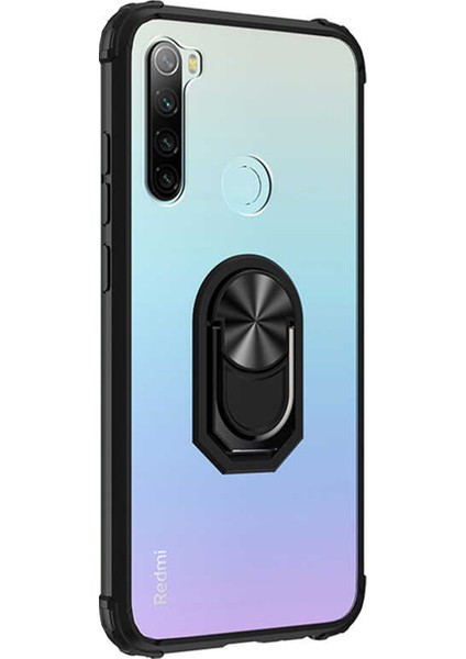 Xiaomi Redmi Note 8 Kılıf Grande Clear Ring Holder Siyah