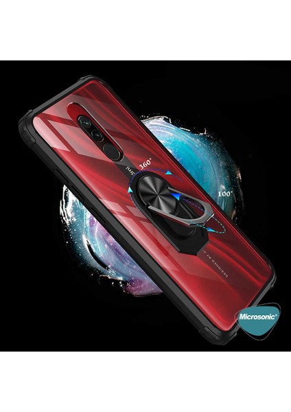 Xiaomi Redmi 8A Kılıf Grande Clear Ring Holder Siyah