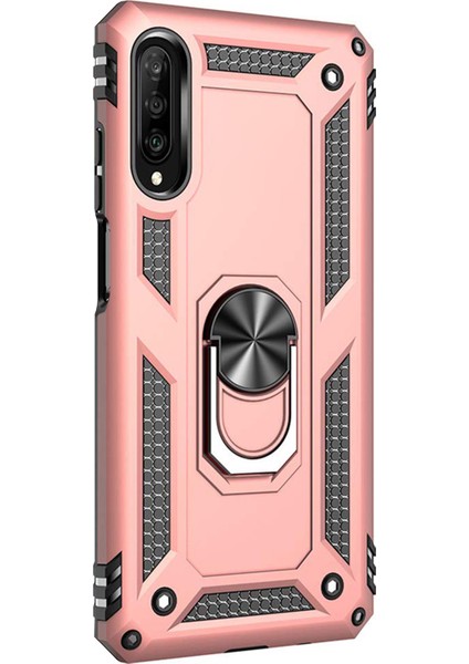 Huawei P Smart Pro Kılıf Military Ring Holder Rose Gold