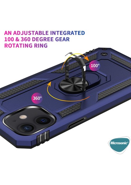 Apple iPhone 12 Kılıf Military Ring Holder Rose Gold fırsatları