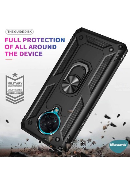 Xiaomi Poco F2 Pro Kılıf Military Ring Holder Siyah