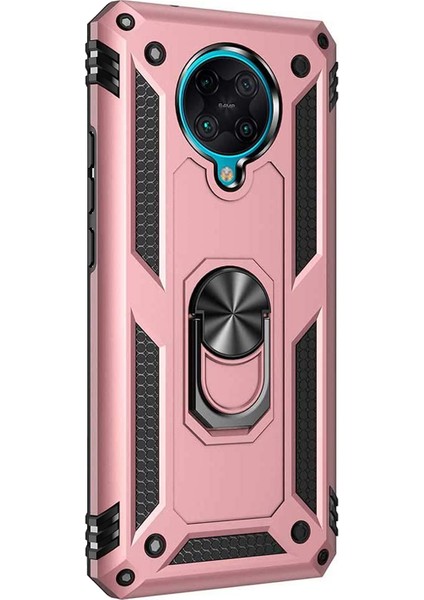 Xiaomi Poco F2 Pro Kılıf Military Ring Holder Rose Gold fiyatları