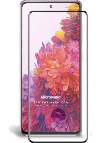 Samsung Galaxy S20 FE Tam Kaplayan Temperli Cam Ekran Koruyucu Siyah