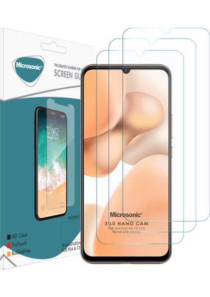 Xiaomi Mi 10 Lite Screen Protector Nano Glass Cam Ekran Koruyucu (3 Pack)