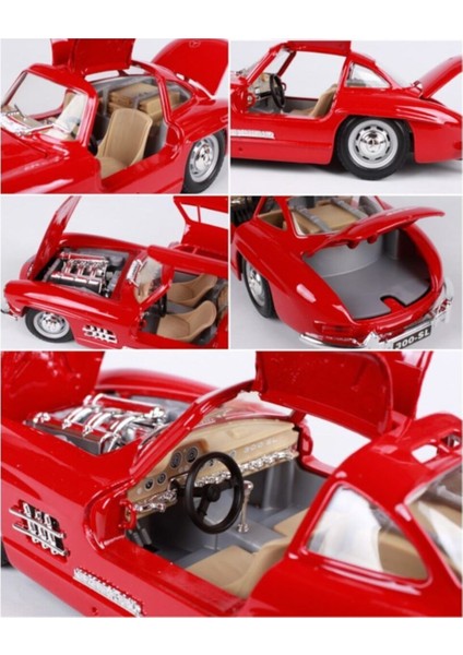 Mercedes 300 Sl 1954 Model Klasik Araba 1/24 Ölçek Kırmızı modelleri