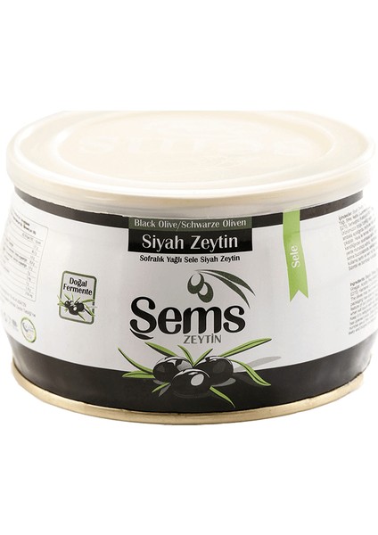 Ahsaf Şems Yağlı Siyah Sele Zeytin 300 Gr 231-260 Kalibre