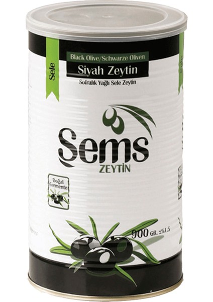 Ahsaf Şems Yağlı Siyah Sele Zeytin 900 Gr 231-260 Kalibre