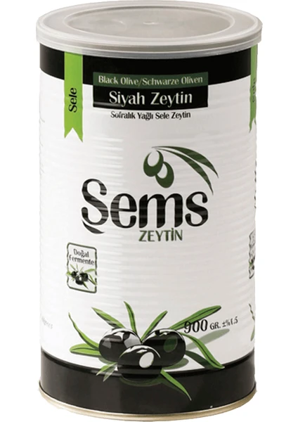 Ahsaf Şems Yağlı Siyah Sele Zeytin 900 Gr 231-260  Kalibre