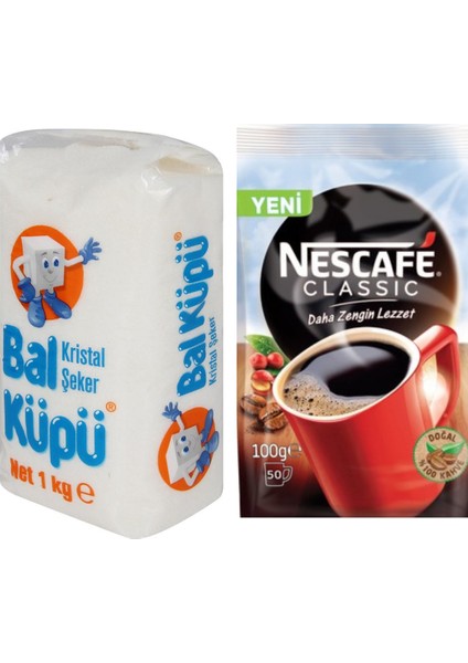 Bal Küpü Toz Şeker 1 kg + Nescafe Classic 100 gr