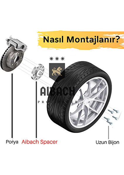 Aibach Pro Spacer Spacer Audı A3 8p 2003 > 2019 20 mm Kalınlık