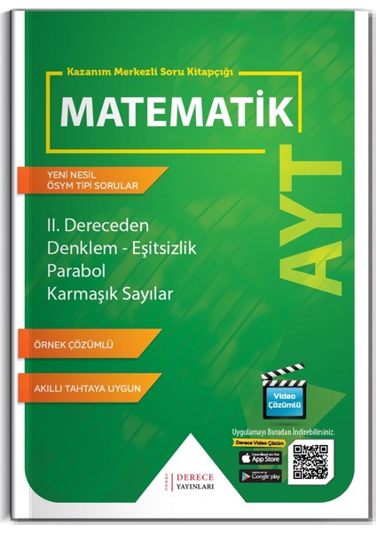 Derece Yayınları AYT II. Dereceden Denklem Eşitsizlik Parabol