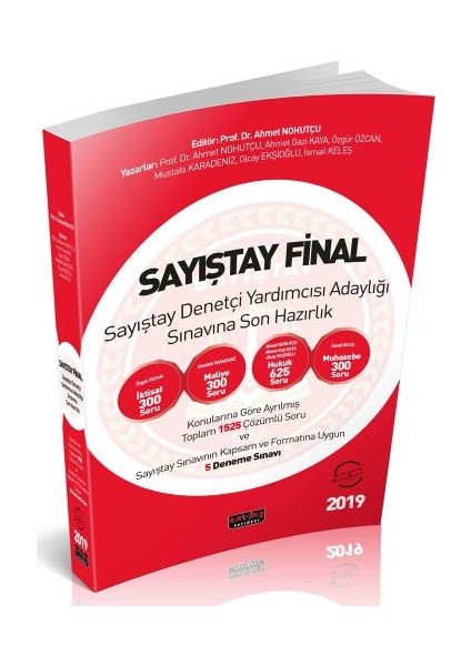 Sayıştay Final Sayıştay Denetçi Yardımcısı Adaylığı Sınavına Son Hazırlık Soru Bankası - Ahmet Nohutçu