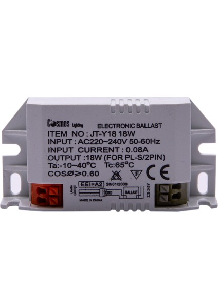 Lighting Electronic Ballast Item No Jt Y18 18W Input AC220